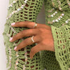Irregular Hammered Rhinestone Rings