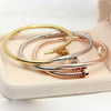 Open Size Zircon Studded Bended Nail Bracelets